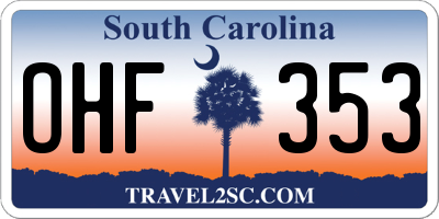 SC license plate OHF353