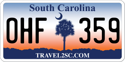 SC license plate OHF359