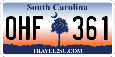 SC license plate OHF361