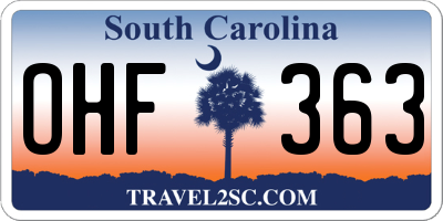 SC license plate OHF363