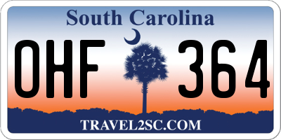SC license plate OHF364