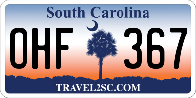 SC license plate OHF367