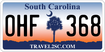 SC license plate OHF368