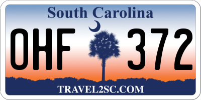 SC license plate OHF372