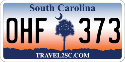 SC license plate OHF373