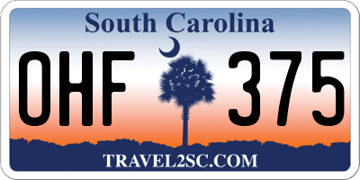 SC license plate OHF375