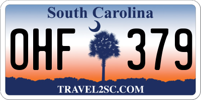 SC license plate OHF379