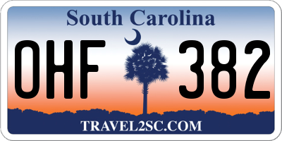 SC license plate OHF382