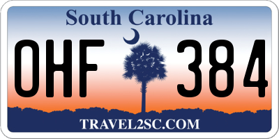 SC license plate OHF384