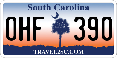 SC license plate OHF390