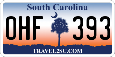 SC license plate OHF393