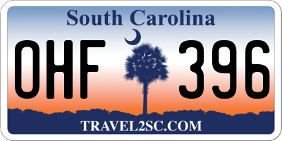 SC license plate OHF396