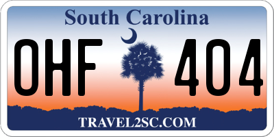 SC license plate OHF404