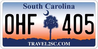 SC license plate OHF405