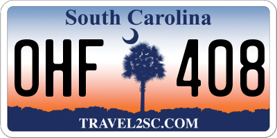 SC license plate OHF408