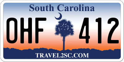 SC license plate OHF412