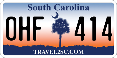 SC license plate OHF414