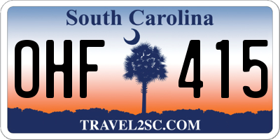 SC license plate OHF415
