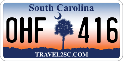 SC license plate OHF416