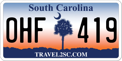 SC license plate OHF419