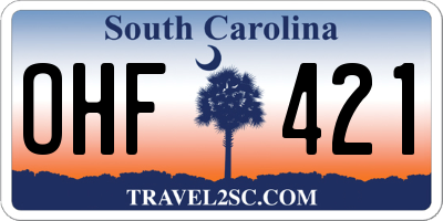 SC license plate OHF421