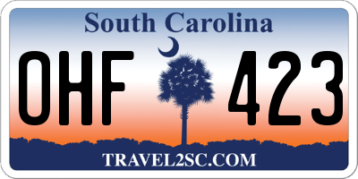 SC license plate OHF423