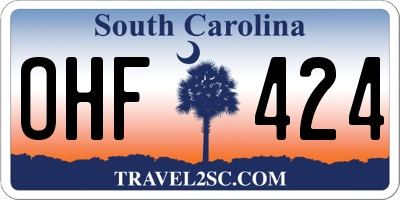 SC license plate OHF424