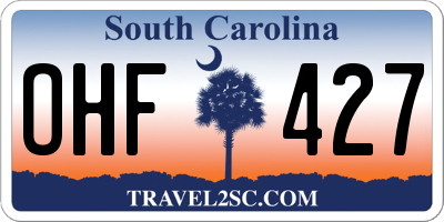 SC license plate OHF427
