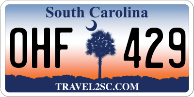 SC license plate OHF429