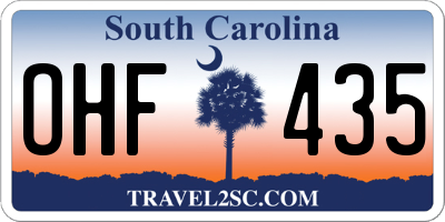 SC license plate OHF435
