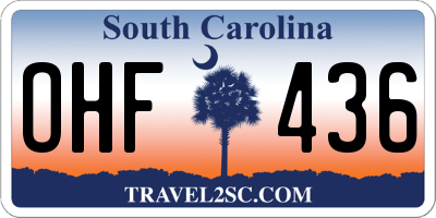SC license plate OHF436