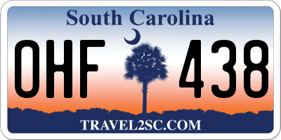SC license plate OHF438
