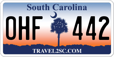 SC license plate OHF442