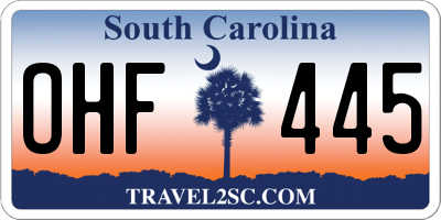 SC license plate OHF445