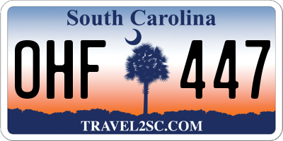SC license plate OHF447