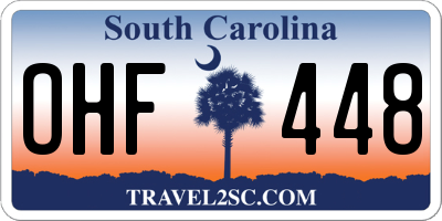 SC license plate OHF448