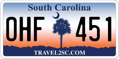 SC license plate OHF451