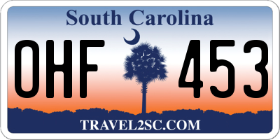 SC license plate OHF453