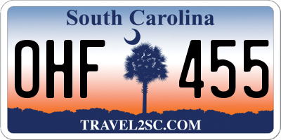 SC license plate OHF455