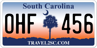 SC license plate OHF456