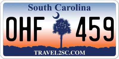 SC license plate OHF459