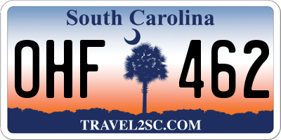 SC license plate OHF462