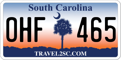SC license plate OHF465