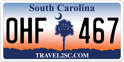 SC license plate OHF467