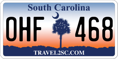 SC license plate OHF468