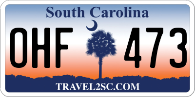 SC license plate OHF473