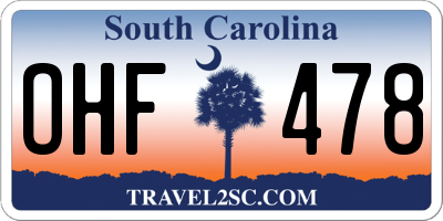 SC license plate OHF478
