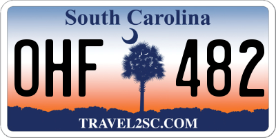 SC license plate OHF482