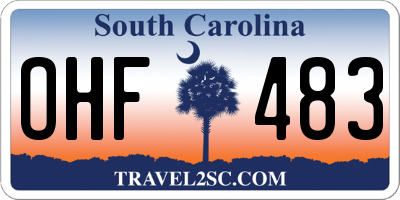 SC license plate OHF483