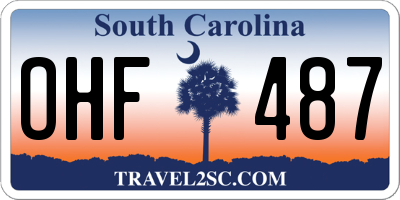 SC license plate OHF487